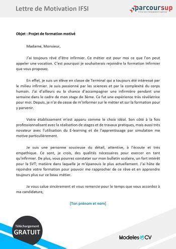 Lettre de Motivation Parcoursup 2022 Exemples à Télécharger