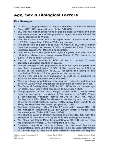 Age Sex Biological Factors