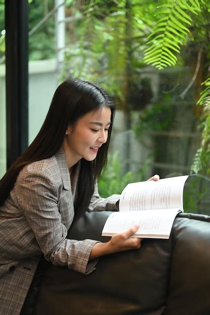 Premium Photo Beautiful Millennial Woman Reading Book While Resting