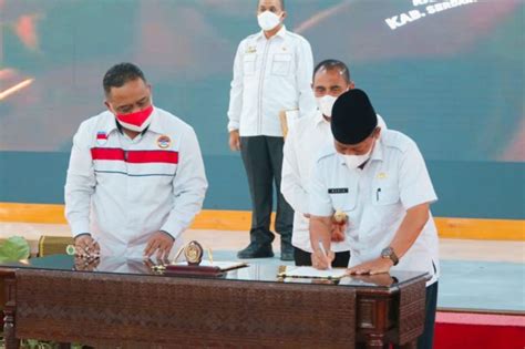 Plt Wali Kota Tanjungbalai Hadiri Rakortas Dan Penandatanganan Nota