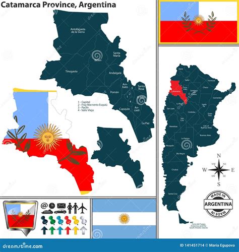 Map of Catamarca Province, Argentina Stock Vector - Illustration of ...