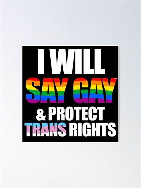 Póster Diré gay y protegeré los derechos trans de Gayesthetic Redbubble