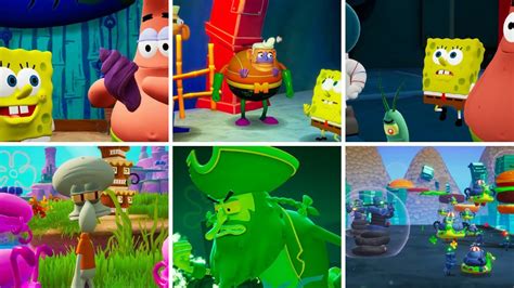 ALL CUTSCENES Spongebob Battle For Bikini Bottom Rehydrated Nintendo Switch YouTube
