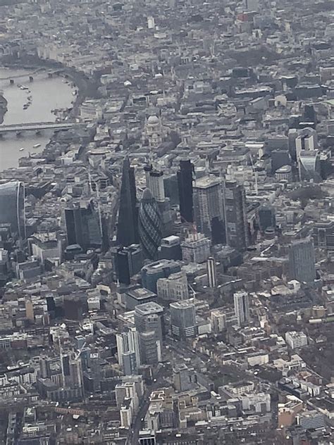 The City of London from an airplane. : r/london