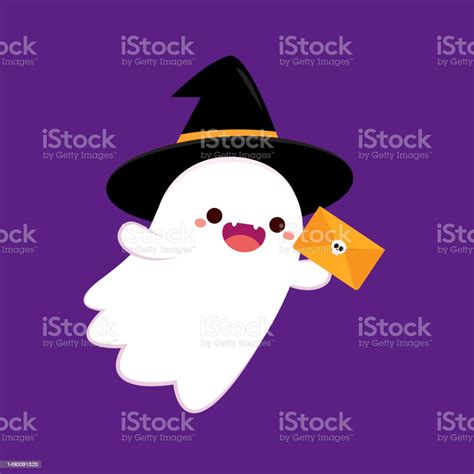 Hantu Lucu Di Hari Halloween Maskot Hantu Vektor Kartun Tas Shopeing ...