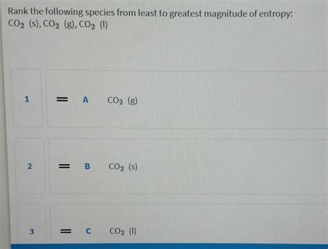 Solved Rank the following species from least to greatest | Chegg.com 
