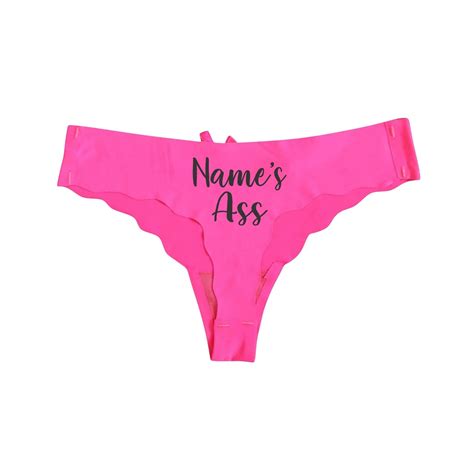NAME S ASS Hot Pink Thong Panties Underwear Whale Tail Plus Size Butt Booty Funny Birthday