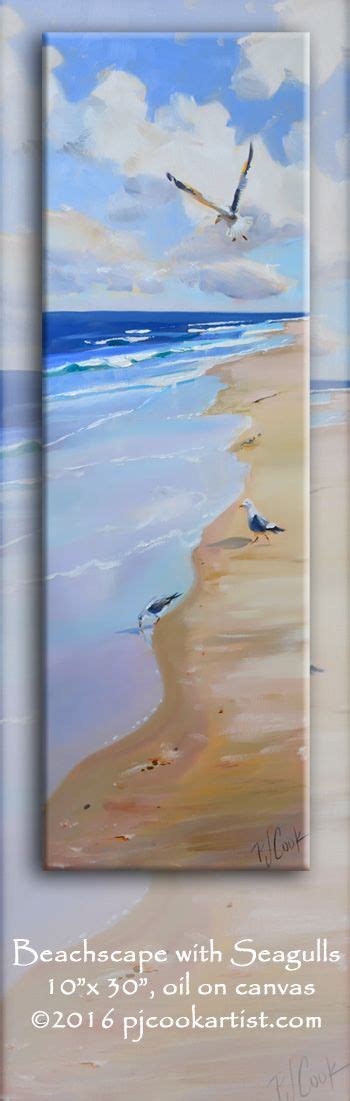 Sand Surf Seagulls Seascape Painting Pj Cook Gallery Of Original Fine