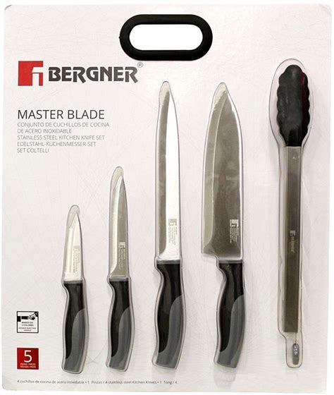 Купити Набір кухонних ножів Bergner In-Black, 4 ножі та щипці ...