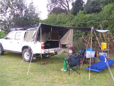 truck camping tarp setup - Erich Kimmel