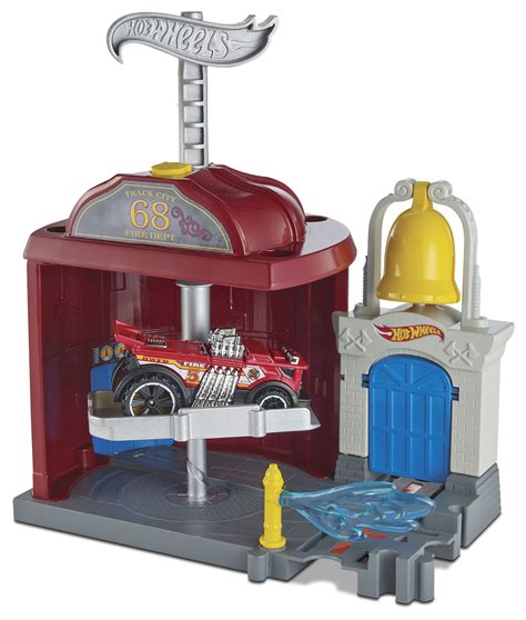 Hot Wheels Fold Out Playset Fire Station Spinout Lekia Se