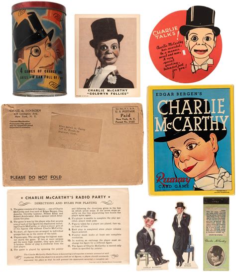 Hakes Charlie Mccarthy Extensive Lot Of Classic Items Including