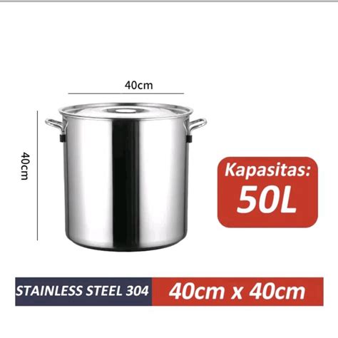 Jual Panci Stock Pot Nagako Stainless Steel Tutup 50 Liter 40cm