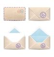 Stack Old Vintage Envelopes Royalty Free Vector Image