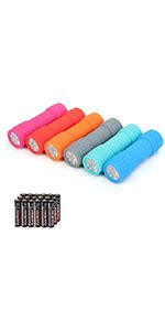 EverBrite 6 Pack Mini Flashlight Set Small Multicolor Flashlights With