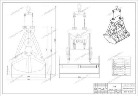 Mechanical Clamshell Crane Grabs Two Rope Cbm Wear Resistant