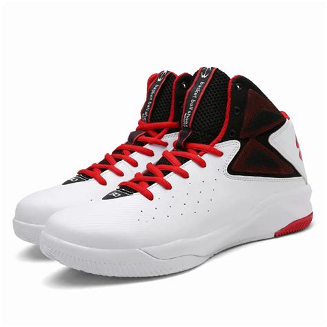 Men Adult Boy High Quality Sneakers Black and White Basketball Boots ...