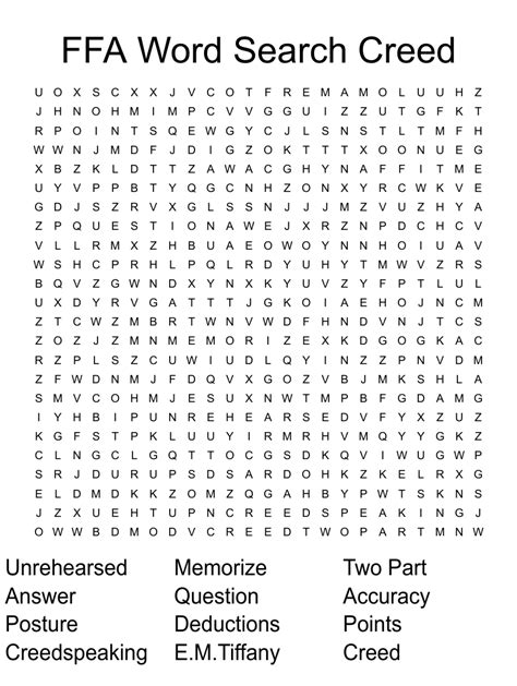 FFA Word Search Creed WordMint