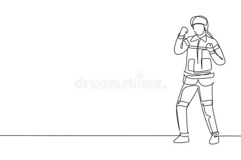 One Single Line Drawing Firefighter Stock Illustrations 112 One