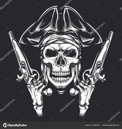 Skull And Guns Vector