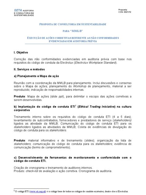 Modelo De Proposta Para Consultoria Consultor Sustentabilidade