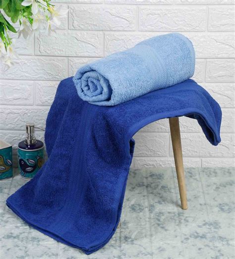 Buy Multicolor Solid 450 GSM Cotton Bath Towels Set Of 2 By Naksh At