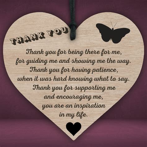 005 Thank You For Being There For Me Wooden Hanging Heart Love Etsy UK