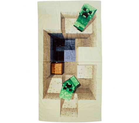 Serviette De Plage Minecraft 140 Cm X 70 Cm Serviette Drap De Bain But