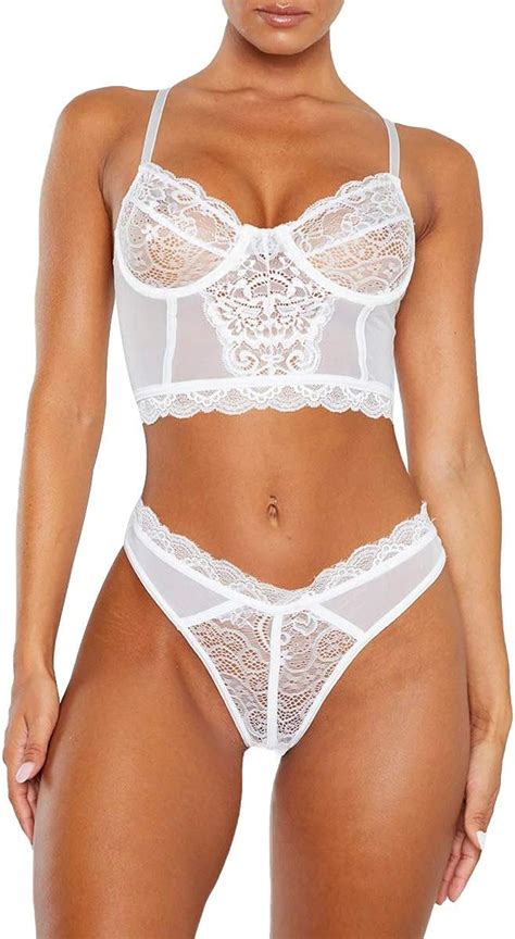 CHOSERL Ensemble De Lingerie Sexy En Dentelle Transparente Avec Soutien