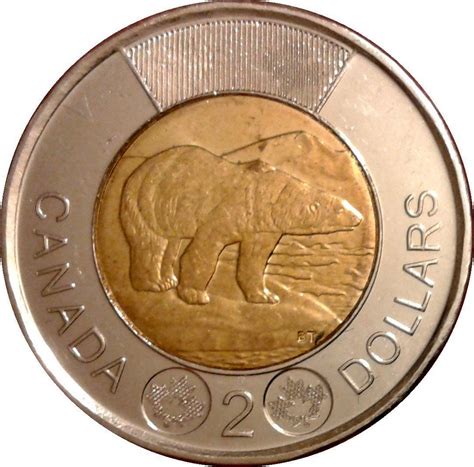 Canadian Platinum 2 Dollars 20 Years Polar Bear Toonie 1996 2016 2016