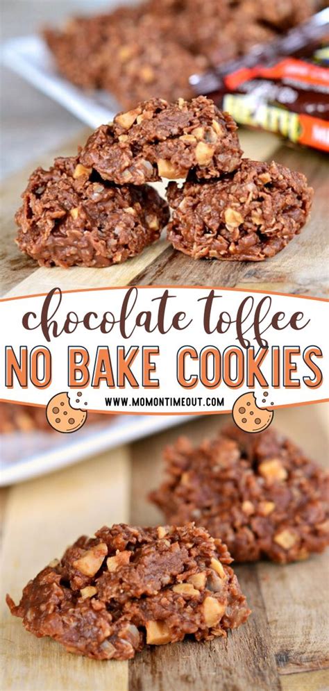 Chocolate Toffee No Bake Cookies Heath Toffee Bits Recipe Toffee