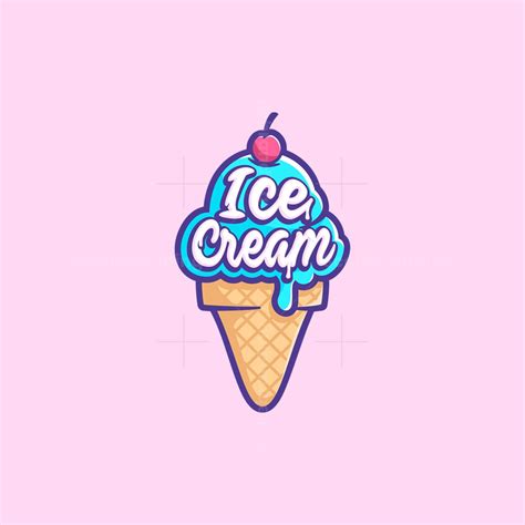 Ice Cream Gelato Pink Logo On Transparent Background PNG, 41% OFF