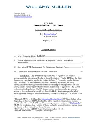 ITAR For Government Contracts Revised For Recent Amendments PDF