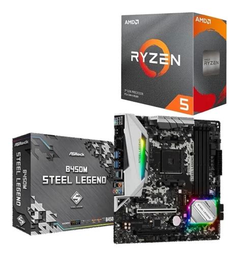 Kit Amd Ryzen R5 5500 Asrock B450m Steel Legend CNTech Informática