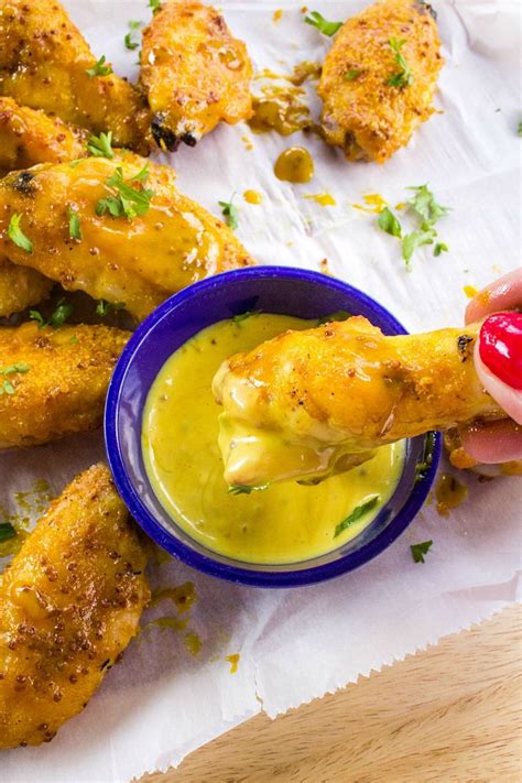 Crispy Honey Mustard Chicken Wings Must Love Home Recipe Honey Mustard Chicken Wings Wing