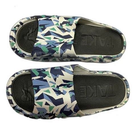 Blue Men Printed Flip Flop Slipper Pu At Rs Pair In New Delhi Id