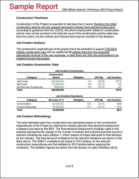 Preliminary EB 5 Project Report