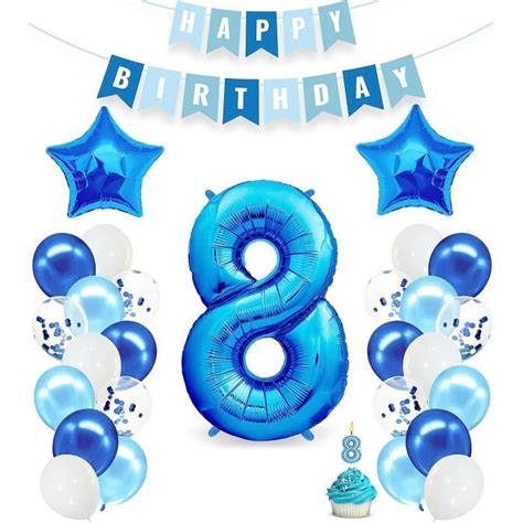 Decoration Anniversaire Garcon 8 Ans Bleu Kit Anniversaire Garcon