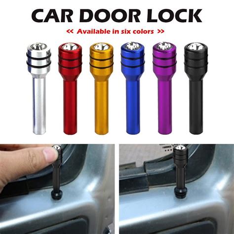 Bling Car Door Lock Knob Aluminum Door Lock Knob Pull Pin Pack