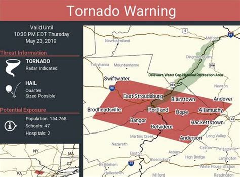 Tornado Warning Expires For Parts Of 2 N J Counties