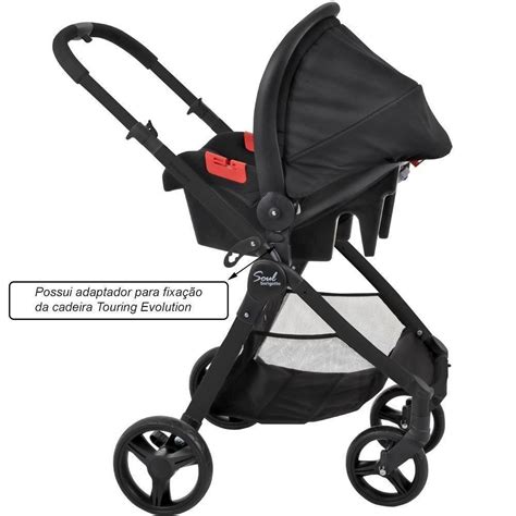 Carrinho Bebê Burigotto Soul Black Moisés Travel System IXCA5112PRC42