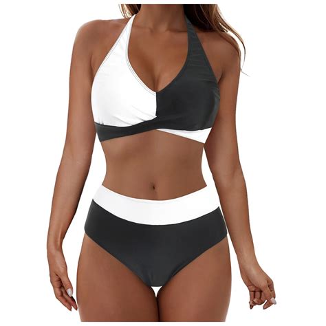 Anineo Women Swimwear Cute Split Bikini Swimsuit High Waist Bikini Sexy Push Up Pcs Beach