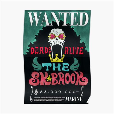 "Brook Wanted Bounty Poster" Poster for Sale by nichinu | Redbubble