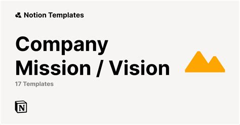 Best Company Mission / Vision Templates from Notion | Notion Marketplace