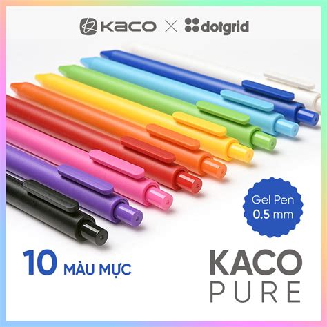 Bộ 10 bút gel KACO PURE mực nhiều màu hàng chính hãng Shopee Việt Nam