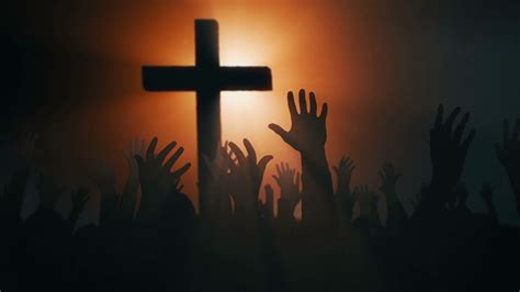 Silhouettes Of Hands Raised In Worship With Stock Footage Sbv 307107898