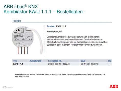 ABB STOTZ KONTAKT GmbH ABB I Bus KNX Kombiaktor KA U Ppt Herunterladen