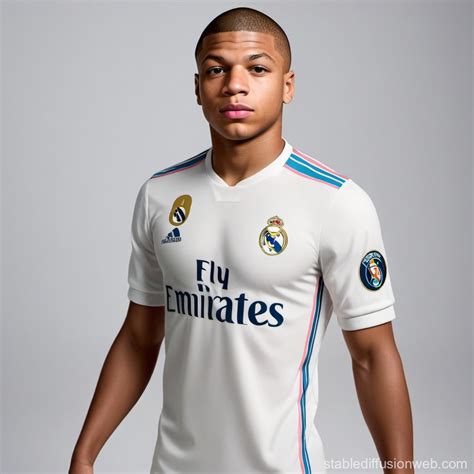 Create Kylian Mbappe's Real Madrid Portrait | Stable Diffusion Online