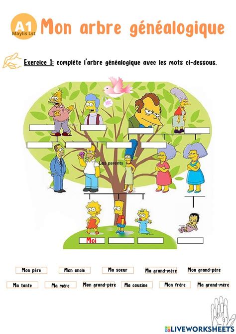 Mon Arbre G N Alogique Worksheet French Worksheets Google Classroom