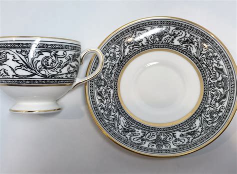 Florentine Black Wedgwood Teacup And Saucer Black Dragon Cup Wedgwood